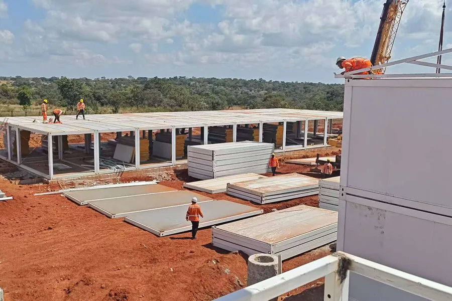 Simandou bauxite mine workforce camp in Guinea